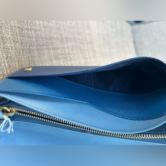 Prada blue multicolor continental long wallet in Saffiano leather - Picture 10 of 16